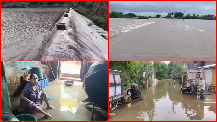 દ્વારકા જિલ્લામાં પણ મેઘો મુશળધાર વરસ્યો છે. અહીં બારેમેઘ ખાંગા જેવી સ્થિતિ સર્જાઈ છે. સતત વરસતા વરસાદથી જનજીવન પ્રભાવિત થયો છે