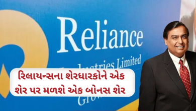 રિલાયન્સ ઈન્ડસ્ટ્રીઝે તેના 35 લાખ શેરધારકોને મોટી ભેટની જાહેરાત કરી છે. એક શેર પર મળશે એક બોનસ શેર .