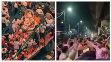 ભિવંડી (મહરાષ્ટ્ર) ગણેશ વિસર્જન દરમિયાન ભગવાન ગણેશની મૂર્તિ પર હિન્દુસ્તાની મસ્જિદ પાસે કેટલાક યુવકોએ મૂર્તિ પર પથ્થરમારો કરતા ભીડ ભડકી ગઇ હતી અને બે જૂથો વચ્ચે અથડામણ થઇ હતી