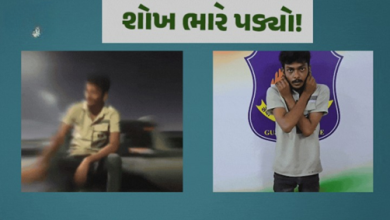 સુરતમાં કાયદાનો ભંગ કરનાર યુવકને પોલીસે કાયદાનો પાઠ ભણાવ્યો છે ,
