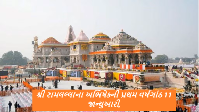 અયોધ્યામાં શ્રી રામ જન્મભૂમિ મંદિરમાં ભગવાન શ્રી રામલલ્લાના અભિષેકની પ્રથમ વર્ષગાંઠ 11 જાન્યુઆરી, 2025ના રોજ ઉજવવામાં આવશે.