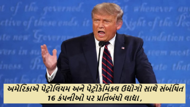 અમેરિકાએ પેટ્રોલિયમ અને પેટ્રોકેમિકલ ઉદ્યોગો સાથે સંબંધિત 16 કંપનીઓ પર પ્રતિબંધો લાદ્યા