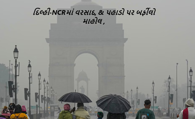 દિલ્હી સહિત સમગ્ર NCRમાં શનિવાર સવારથી હવામાનનો મિજાજ બદલાયો ; સવારથી જ ઘણા વિસ્તારોમાં વરસાદ પડી રહ્યો છે. આકાશ વાદળછાયું છે ,
