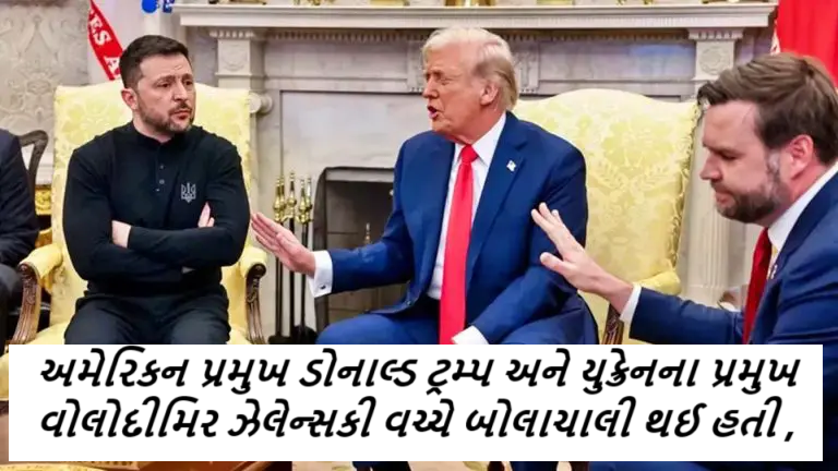 અમેરિકન પ્રમુખ ડોનાલ્ડ ટ્રમ્પ અને યુક્રેનના પ્રમુખ વોલોદીમિર ઝેલેન્સકી વચ્ચે કેમેરા સામે થયેલી બોલાચાલી ,