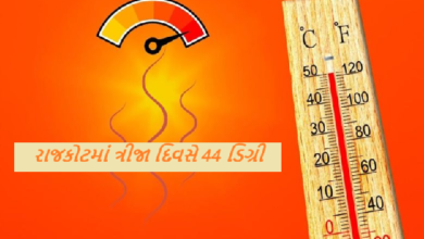 રાજકોટ વાસીઓ આજે સતત ત્રીજા દિવસે આગ ભઠ્ઠા જેવી ગરમી અને લૂંમાં બળી ગયા , બપોરે પણ 2.30 કલાકે તાપમાન 44 ડિગ્રી થઈ ગયુ હતું