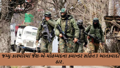 જમ્મુ-કાશ્મીરના કિશ્તવાડ જિલ્લાના છાત્રુ વિસ્તારમાં સુરક્ષા દળોને મોટી સફળતા મળી છે. જૈશ-એ-મોહમ્મદના કમાન્ડર સહિત 3 આતંકવાદી ઠાર ,