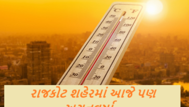 રાજકોટ શહેરમાં આજે પણ અગનવર્ષા યથાવત રહી હતી. મહતમ તાપમાન બાદ આજે તો બપોરે અઢી કલાકે જ શહેરનું તાપમાન 43.8 ડીગ્રી નોંધાયું હતું.
