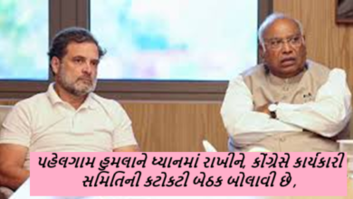 પહેલગામ હુમલાને ધ્યાનમાં રાખીને, કોંગ્રેસે કાર્યકારી સમિતિની કટોકટી બેઠક બોલાવી છે , મલ્લિકાર્જુન ખડગે સહિત મોટા નેતાઓ તેમાં ભાગ લેશે ,