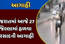 હવામાન વિભાગની આગાહી મુજબ ગુજરાતના 27 જિલ્લામાં હળવાથી મધ્યમ વરસાદનું અનુમાન ,