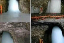 અમરનાથ ગુફામાંથી 2025 ના બાબા બર્ફાનીની પહેલી તસવીર સામે આવી ; બરફથી બનેલું સ્વ-નિર્મિત શિવલિંગ લગભગ 7 ફૂટ ઊંચું દેખાય છે,