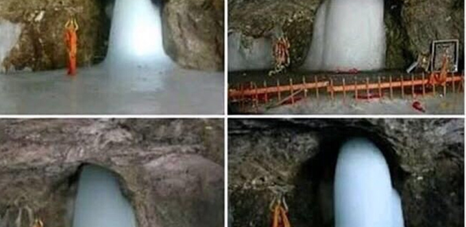 અમરનાથ ગુફામાંથી 2025 ના બાબા બર્ફાનીની પહેલી તસવીર સામે આવી ; બરફથી બનેલું સ્વ-નિર્મિત શિવલિંગ લગભગ 7 ફૂટ ઊંચું દેખાય છે,