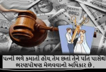 ભરણ - પોષણના કેસમાં બોમ્બે હાઇકોર્ટનો મહત્વનો ચુકાદો : પત્ની ભલે કમાતી હોય, તેમ છતાં તેને પતિ પાસેથી ભરણપોષણ મેળવવાનો અધિકાર છે ,