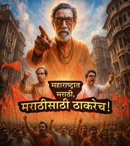 શાળાઓમાં હિન્દીનો વિરોધ કરવા માટે મંચ પર ભેગા થઈ રહેલા ઉદ્ધવ ઠાકરે અને રાજ ઠાકરેએ 'મહારાષ્ટ્રમાં મરાઠી, મરાઠી માટે ફક્ત ઠાકરે' સૂત્ર આપ્યું હતું.