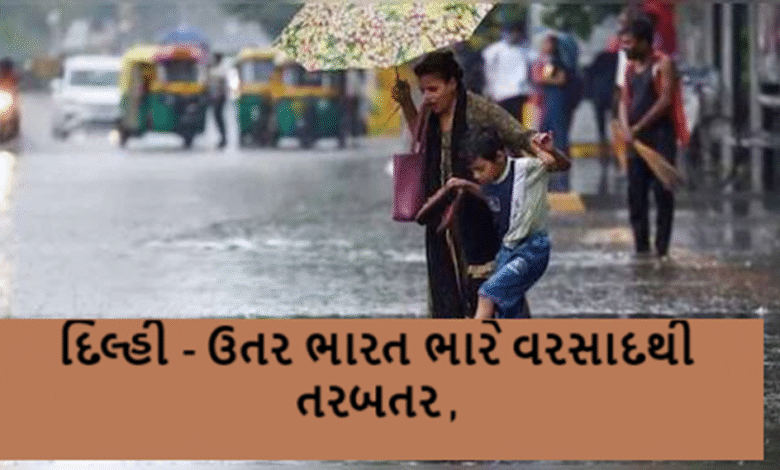 દેશના મોટાભાગનાં ક્ષેત્રોમાં ચોમાસાની જમાવટ વચ્ચે પાટનગર દિલ્હીથી માંડીને સમગ્ર ઉતર ભારતમાં વરસાદી રેલમછેલ ,