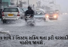 આવતીકાલથી રાજ્યાં ફરી વરસાદનું જોર વધશે. એક સાથે 3 સિસ્ટમ સક્રિય થતા ફરી વરસાદી માહોલ જામશે