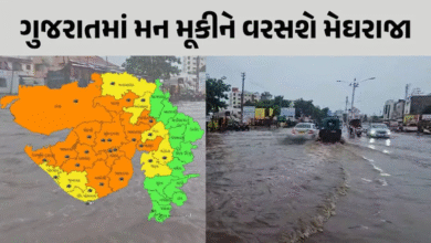 ગુજરાતમાં ફરી એક વાર વરસાદી માહોલ જામ્યો ; અનેક જિલ્લાઓમાં હવામાન વિભાગે ઓરેન્જ અને યેલો એલર્ટ જાહેર કરી નાગરિકોને સતર્ક રહેવાની સલાહ આપી છે.